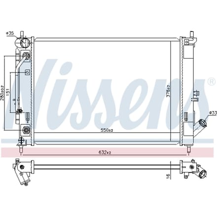 Radiator, motorkoeling NISSENS 606476