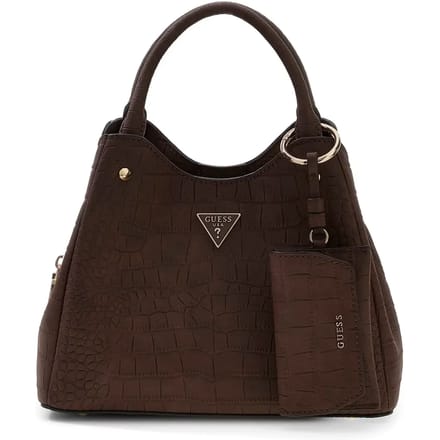GUESS handtas schoudertas Lorella Logo Girlfriend Tote Espresso donkerbruin