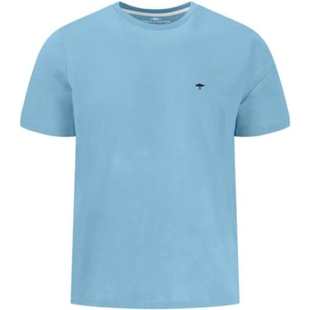 Fynch-Hatton T-Shirt Solid Color Crew Neck Subtle Logo Splashy Ocean / male