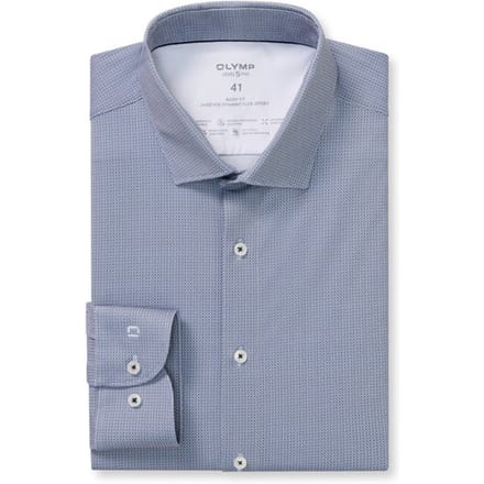 OLYMP Level Five 24/Seven Overhemd, Body Fit, Modern Kent, Marineblauw