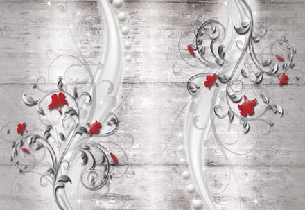 Fotobehang Pattern Flowers Wall  | XL - 208cm x 146cm | 130g/m2 Vlies