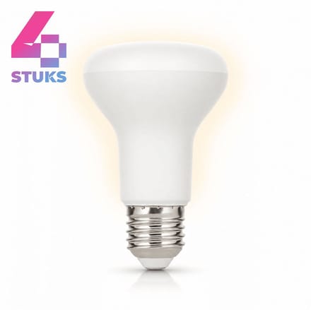 4x Reflector Spaarlamp E27 - 11W - Warm Wit Licht (2700K) - 660 lm - 8 jaar - Niet Dimbaar - R63