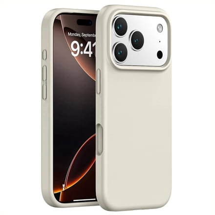 Mobiq - Liquid Siliconen Hoesje geschikt voor iPhone 17 Pro Max - lichtgrijs