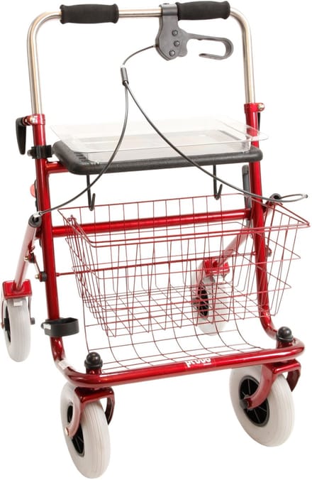 Premis Provo - 2de Generatie - Extra breed XL, 55 cm - Metallic Rood - Duwbeugel - Eenzijdige Rem - Links - Passieve rem