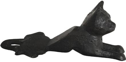 WiseGoods Premium Deurstopper Kat - Woonaccessoires Van Gietijzer - Deurstoppers - Deur Stopper - Wonen - Cadeau - 15.5CM - Zwart