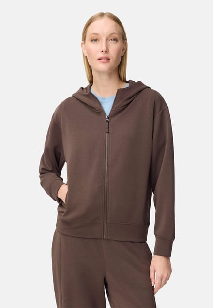 camel active Sweatvest met capuchon - Maat womenswear-S - Bruin