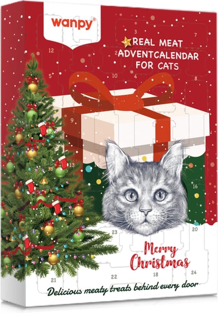 Wanpy - Kerst Adventskalender voor Katten - Met kip, eend en vis