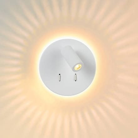 Lucide BENTJER - Bedlamp / Wandlamp - Ø 14 cm - LED - 3000K - Wit