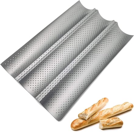 Baguette Bakplaat voor 3 Stuks - Antiaanbaklaag - 38 x 24,5 cm