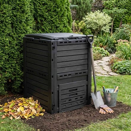 vidaXL - Tuincomposter - Zwart - 59,5 - x - 60 - x - 81,5 - cm - 280 - l - 100% - PP