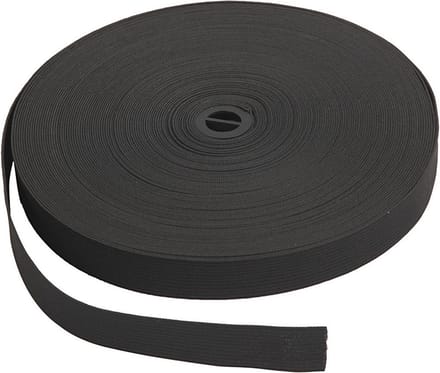 Rayher Elastiek band - 1x rol 25 meter - zwart - 20 mm breed - hobby