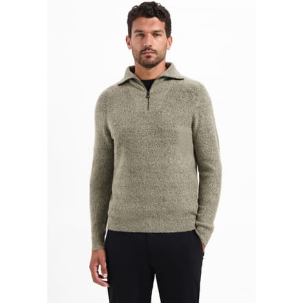 No Excess Pullover Wing Collar Half Zip Soft Woolblend Sand Größe: XL | Pullover Outlet | Herren | Braun