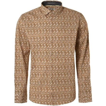No Excess Shirt Stretch Allover Printed Olive Größe: S | Casual hemden Outlet | Herren | Grün