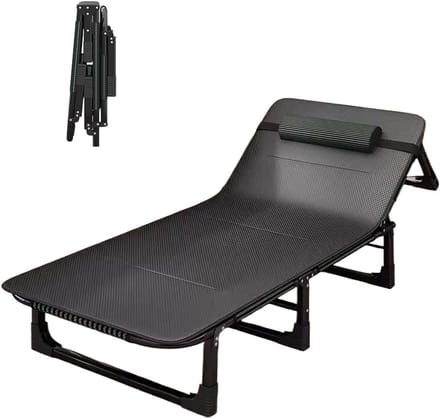 Vouwbaar Bed - Gastenbed Opklapbaar - Extra Slaapplek Creëren - Verstelbare Rugleuning - 75 cm Breed - Zwart