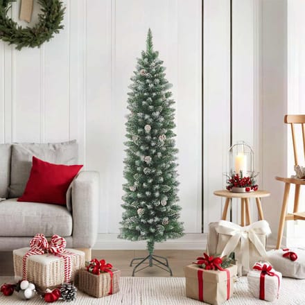 vidaXL Kunstkerstboom smal met standaard 180 cm PVC