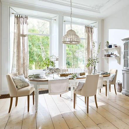 LOBERON Eettafel Pinecrest wit/bruin