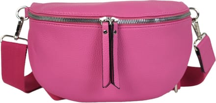 Qischa® - Crossbody heuptas bumbag - uni riem - soft - fuchsia - vegan - medium size