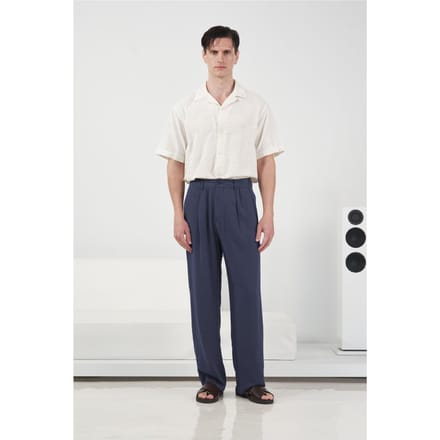 Elastische Taille Rechte Plooibroek