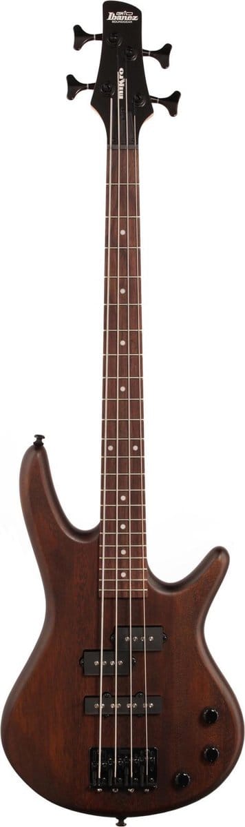 Ibanez GSRM20B Walnut Flat – miKro Short‑Scale 4‑snarige basgitaar – Dynamix P/J Pickups