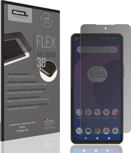 dipos FLEX – Matte Privacy Screenprotector geschikt voor Orbic Trophy 5G | Volledige Schermbescherming | Case-Friendly