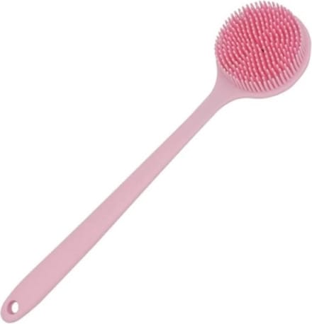 Scoby - Rugborstel - Lichaamsborstel - Doucheborstel - Body Brush - Siliconen Scrubborstel - Met Ophangoog - Roze