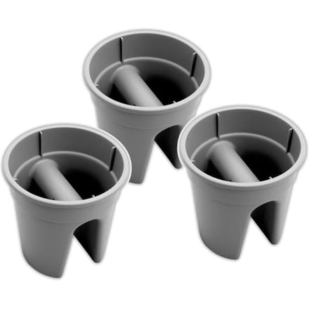 KHW Set van 3 balkon bloempotten Flowerclip (Grijs)