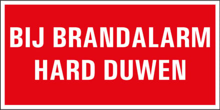 Bij brandalarm hard duwen sticker 100 x 50 mm