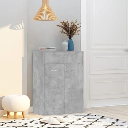 vidaXL - Schoenenkast - 60x35x84 - cm - bewerkt - hout - betongrijs