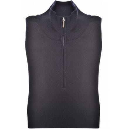 John Miller Trui Merino Half Zip Navy / male