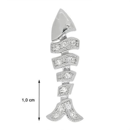 Blinx Jewels Zilveren Hanger Vis Stenen Zirkonia