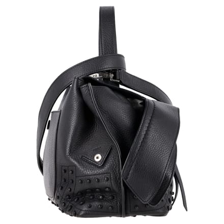 Tod's Wave Handtas met Top Handvat in Zwart Leer