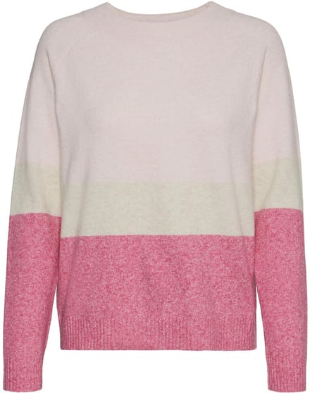 Vero Moda VMDOFFY LS O-NECK BLOCK BLOUSE - Parfait Pink