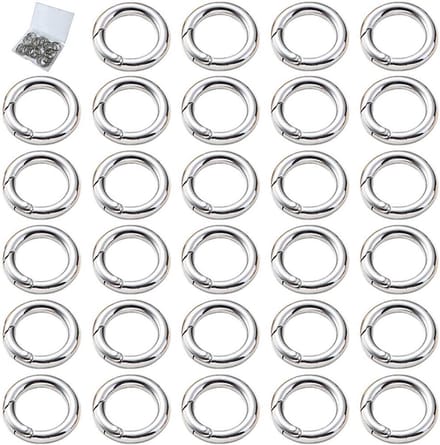 30 stuks veerring ronde karabijnhaak snap clips zilver
