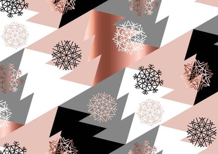 Kerst Placemat vinyl | kerstbomen rose | 6 stuks