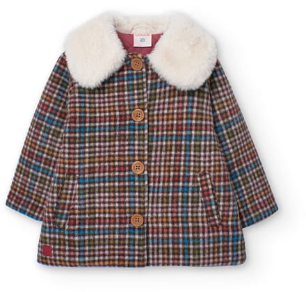 Boboli Jacquard Check Jas Bruin 12 Months Meisje