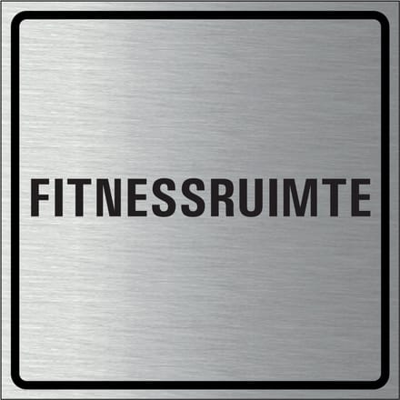 Fitnessruimte bordje, geborsteld aluminium 100 x 100 mm