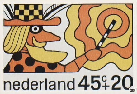 Briefkaart met afbeelding Tovenaar postzegel
