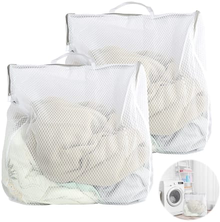Dailygoods - Set van 2 Grote Herbruikbare Netwaszakken, 50 x 60 cm