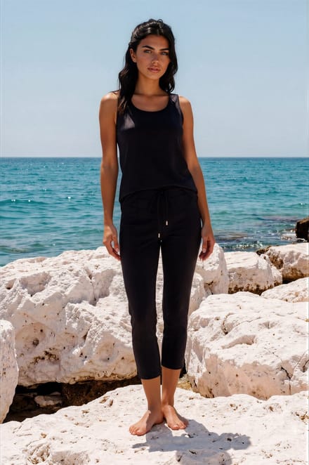 MI PIACE - Travel Broek Capri Uni 2082 Black - Maat : XS