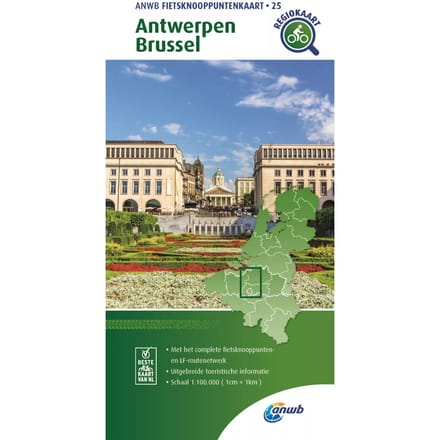 ANWB Knooppuntenkaart 25 Antwerpen en Brussel
