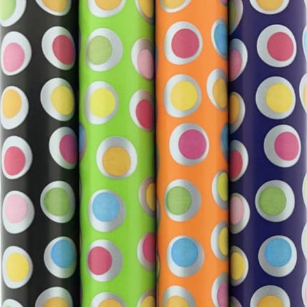 Stippen cadeaupapier - Assortiment inpakpapier - 200 x 70 cm - 5 rollen