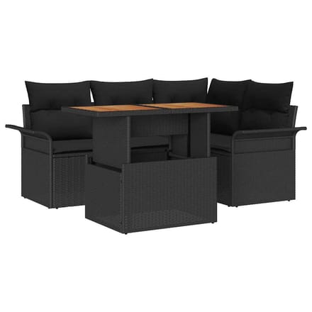 vidaXL - Tuinbank - Set - 5 - st - Zwart