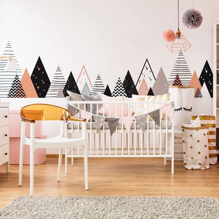 Kinderstickers van Scandinavische bergen van Rafika, 100 x 170 cm