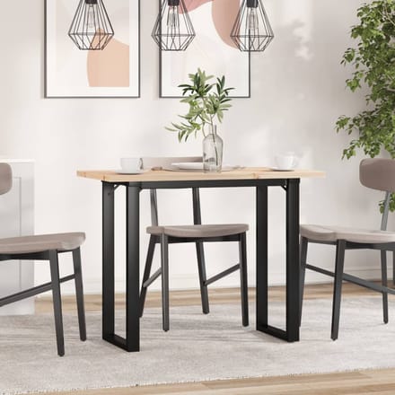 vidaXL - Eettafel - O-frame - 100x50x75,5 - cm - massief - grenenhout - en - staal