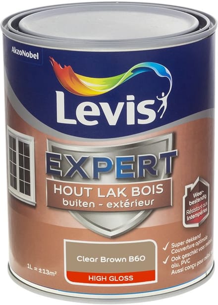 Levis - Expert Hout Lak Buiten High Gloss Mix - Clear Brown B60 - Mengverf - 1 L