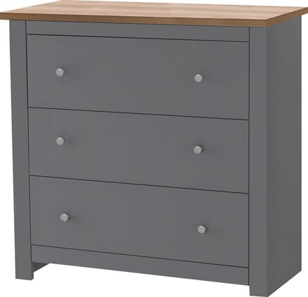 Emerald-Commode - 3-laden - Grijs Eikenlook