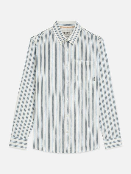 Scotch & Soda Striped Crinkle Structure Regularfit Shirt