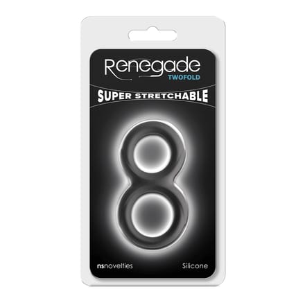 Renegade - Twofold - Dubbele Siliconen Cockring - Zwart