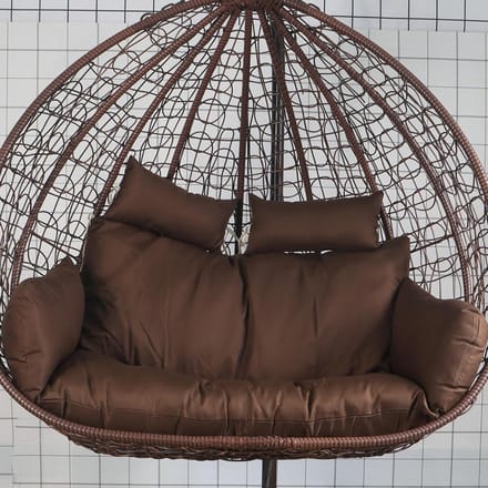 Dubbele Hangstoel - Eierstoel - Buiten Ontspannen - Waterdicht Polyester - 150x110cm - Grijs