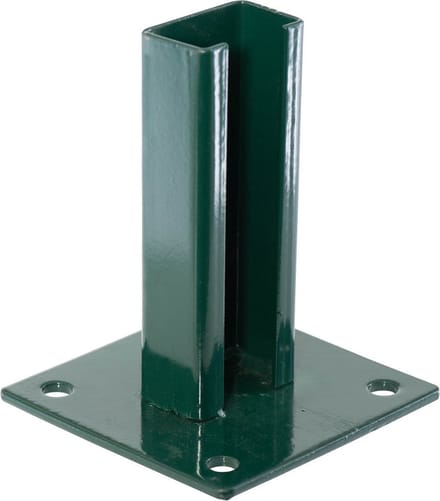 Voetplaat voor paal 4x6cm groen.